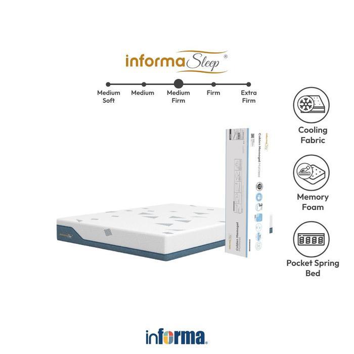 Informa Sleep Colden Memogel Kasur Roll Packed Mattress Memory Foam Matras Medium Firm Kasur Tidur