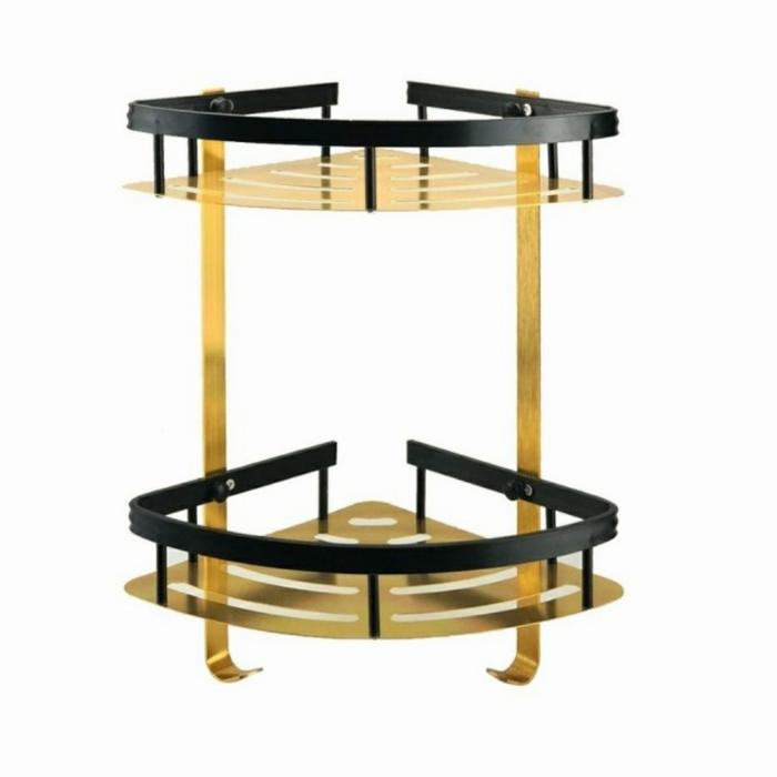 RAK SABUN SUDUT KAMAR MANDI/TEMPAT SABUN SHAMPO KAMAR MANDI SUDUT GOLD