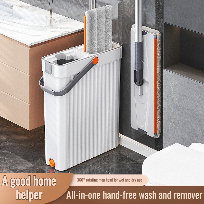 Household flat mop tool mop bucket set handfree mopping flat mop set Magic flat mopping rotating