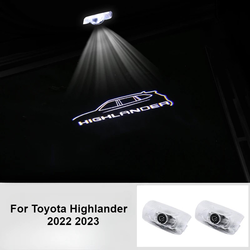 Car Door Projector Lamp Welcome Lights Led Logo Ghost Shadow Lamp For Toyota Highlander 2022 2023