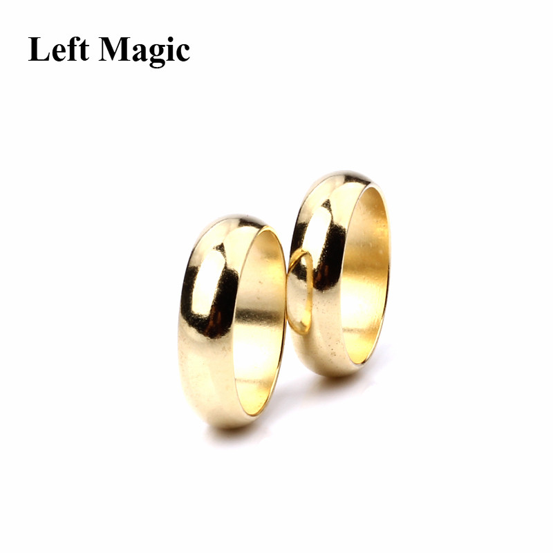 Gold Cambered PK Ring Magic Tricks Strong Magnetic Ring PK Ring Coin Finger Decoration Magic Show