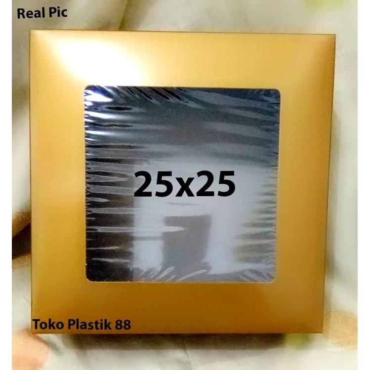 Dus Kue Cake Bolu Kotak Emas 25x25 cm