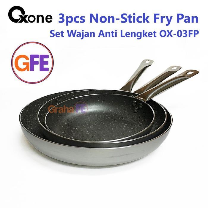 Oxone 3 pcs Wajan Anti Lengket Non-Stick Fry Pan Set OX-03FP