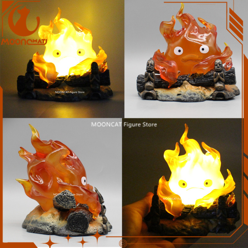 Calcifer Objects Lamp Cartoon Anime Figure 12cm Candle Desk Action Figurine Pvc Model Statue Doll