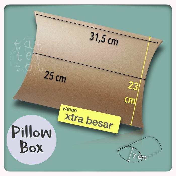 PILLOW BOX GIFT BANTAL KOTAK KADO KRAFT RUSTIC EKSTRA BESAR