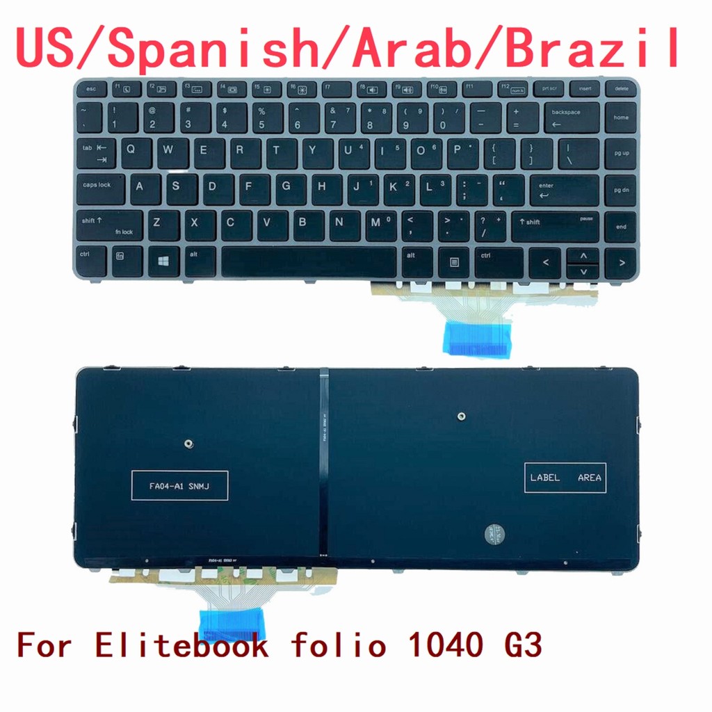 BELI SEKARANG New US Spanish Arab Brazil Laptop Backlit Keyboard For HP Elitebook folio 1040 G3 8444