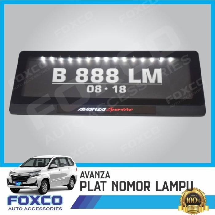 Tatakan / Tempat Plat Nomor Premium Mobil Logo Avanza Lampu