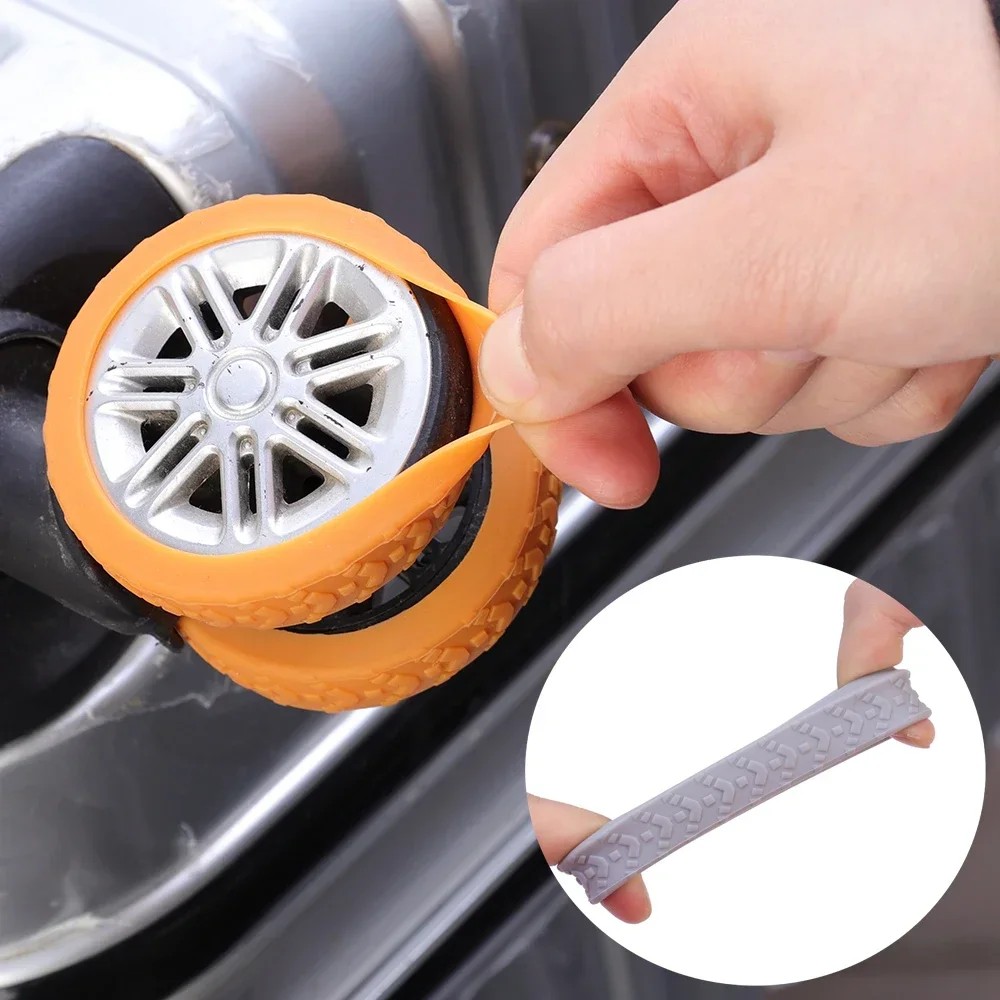 1/8Pcs Thicken Texture Silicone Wheels Protector For Luggage Reduce Noise Travel Luggage Wheels