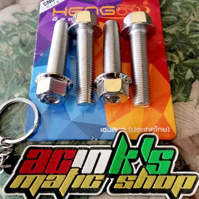 BAUT KNALPOT BEAT SCOOPY STAINLESS 2KUNCI HENG ORIGINAL (2BAUT)