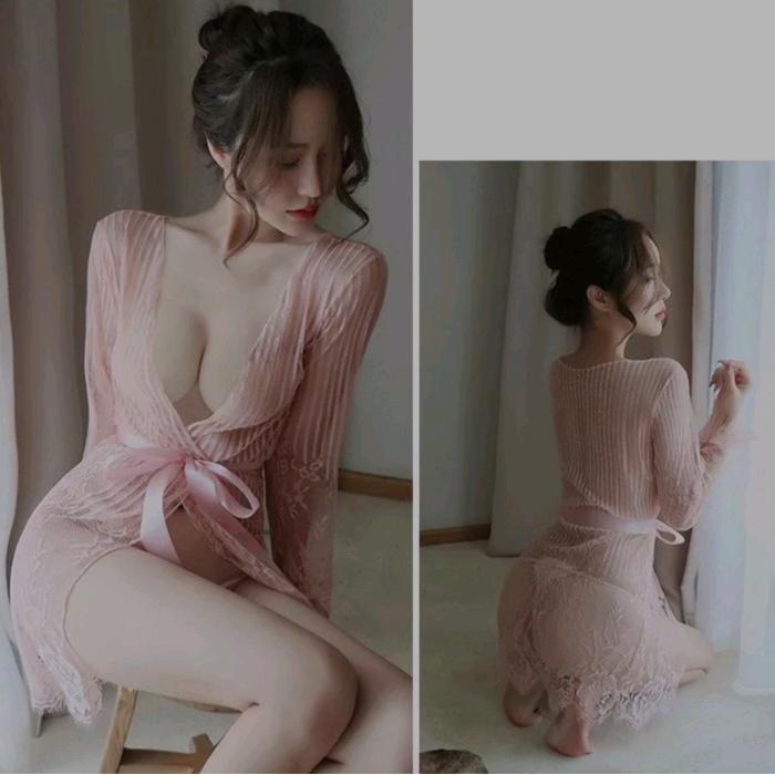 LINGERIE SEXY MODEL KIMONO SALUR LACE TRANSPARAN / BAJU TIDUR WANITA DASTER