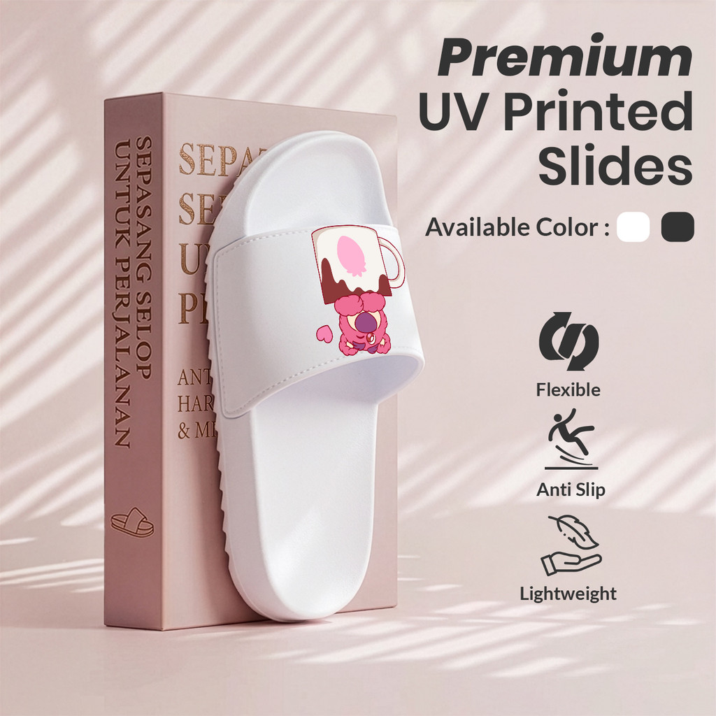 Sandal Sendal Wanita Kartun Beruang Lotso Motif Untuk sehari-hari Tahan Air Ringan Outdoor Murah