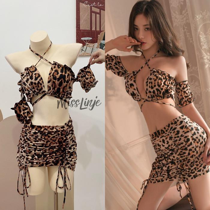 Baju Cosplay Lingerie Kostum Tarzan Jane Leopard