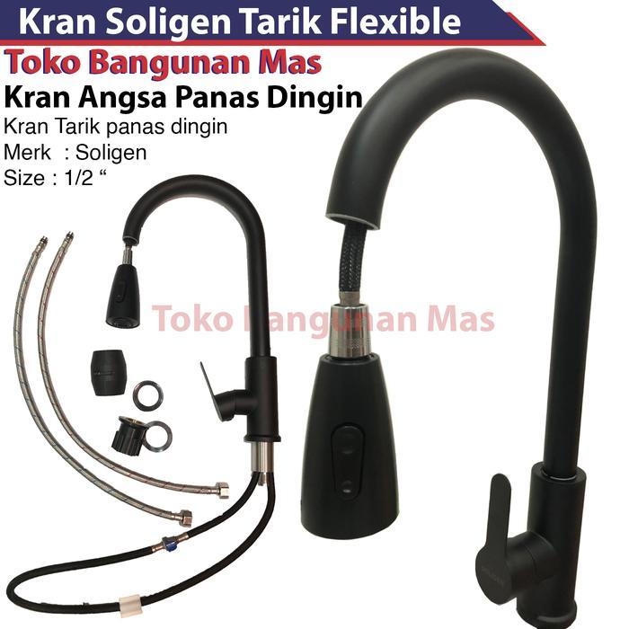 Kran Angsa Tarik SOLIGEN Stainless SUS-304 Keran angsa panas dingin Tools