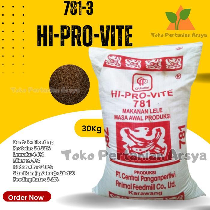 TEREMURAHTERLARIS READY SILAHKAN DIORDER 1 KARUNG PELET IKAN LELE HI-PRO-VITE 781- PAKAN IKAN