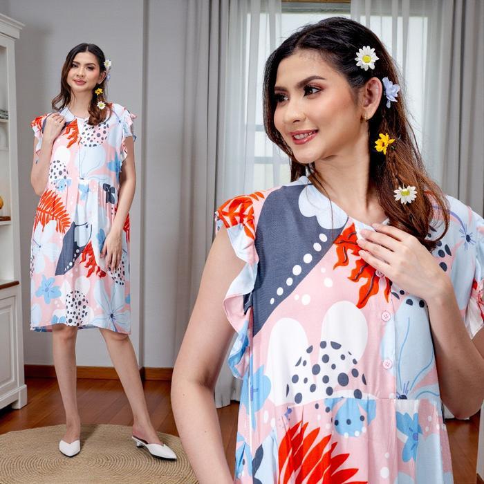 Oriana Homewear Midi Dress Daster Pendek Busui Vinesha Sizing Collection