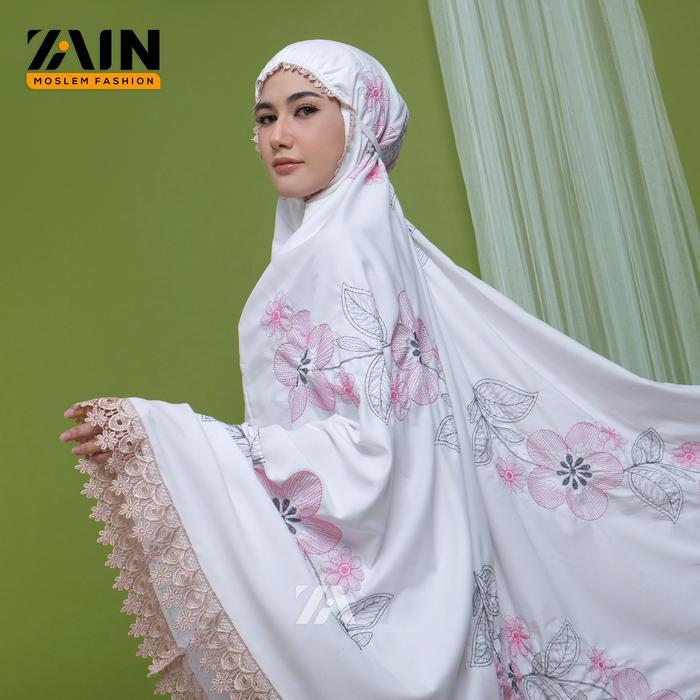 Zain - Mukena Dewasa Katun Bordir Bunga Lolipop Mewah Exlusive Terlaris