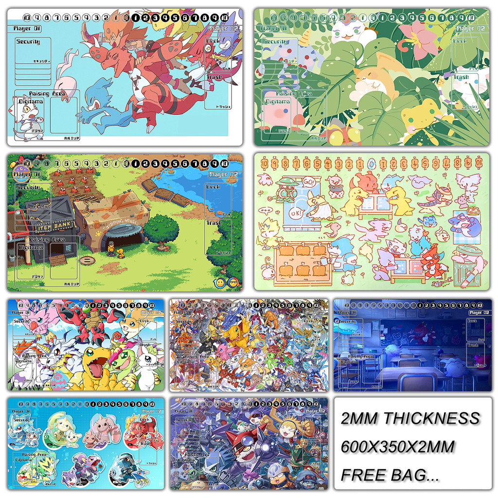 Cute Digimon Playmat Terriermon Tailmon Gomamon TCG CCG Pad Guilmon Numemon Patamon Veemon Appmon