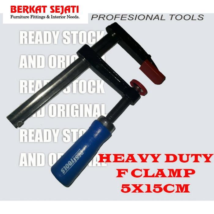 Catok F Clamp Klem Kayu 50 x 150 MM 5 x 15 CM Super Premium Heavy Duty .