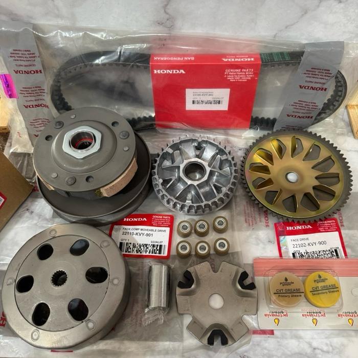 Paket Kirian Cvt Full Set (Kvy) Buat Motor Beat Karbu, Spacy Karbu, Scoopy Karbu
