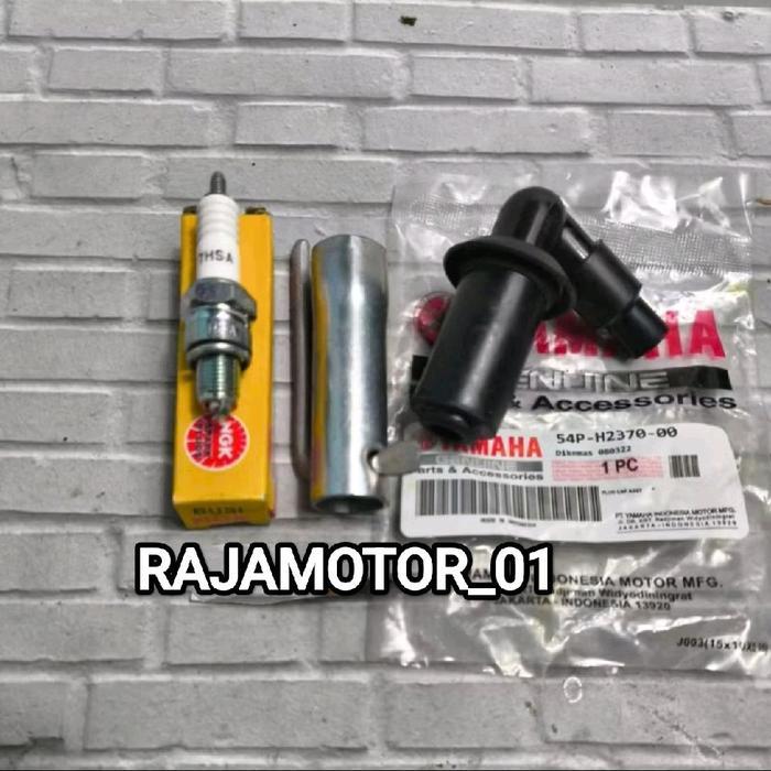 Paket Busi + Tutup Busi + Kunci Busi Mio J / Soul Gt 110 / Mio M3 / Soul Gt 125