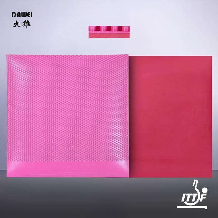 Karet Bat Tenis Meja Pingpong Dawei 388C-3 Killer Pink Bintik Pendek Serang Jahat Original