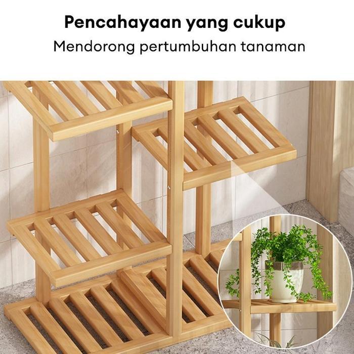 LACCOHUG Rak Bunga Rak Bunga Sudut Ruang Tamu Rak Bunga Kayu Tanaman Rak Bunga Minimalis Standing