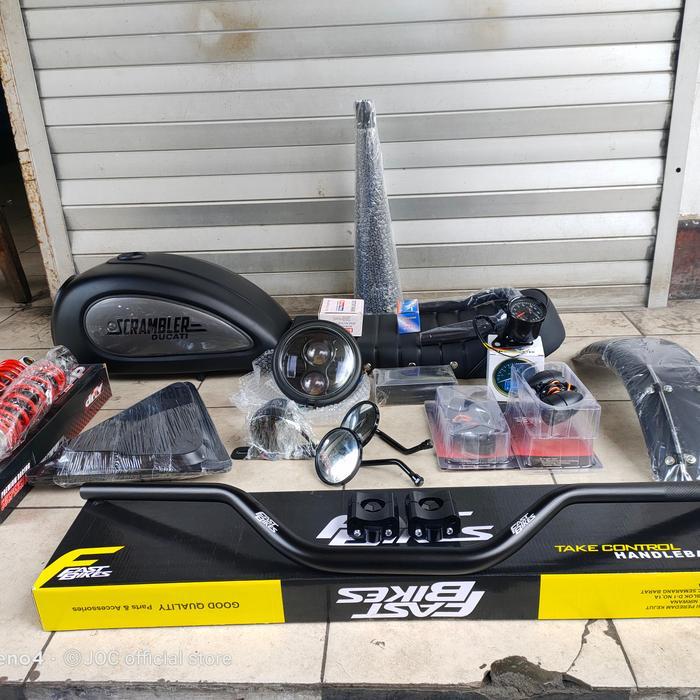 paket japstyle scrambler buat byson tiger gl megapro scorpio