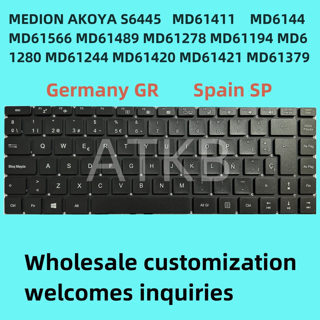 Laptop Keyboard for Medion Akoya P15645 Md63470 Md61606 Md61607 Md61587 P15646 Md63440 P15647