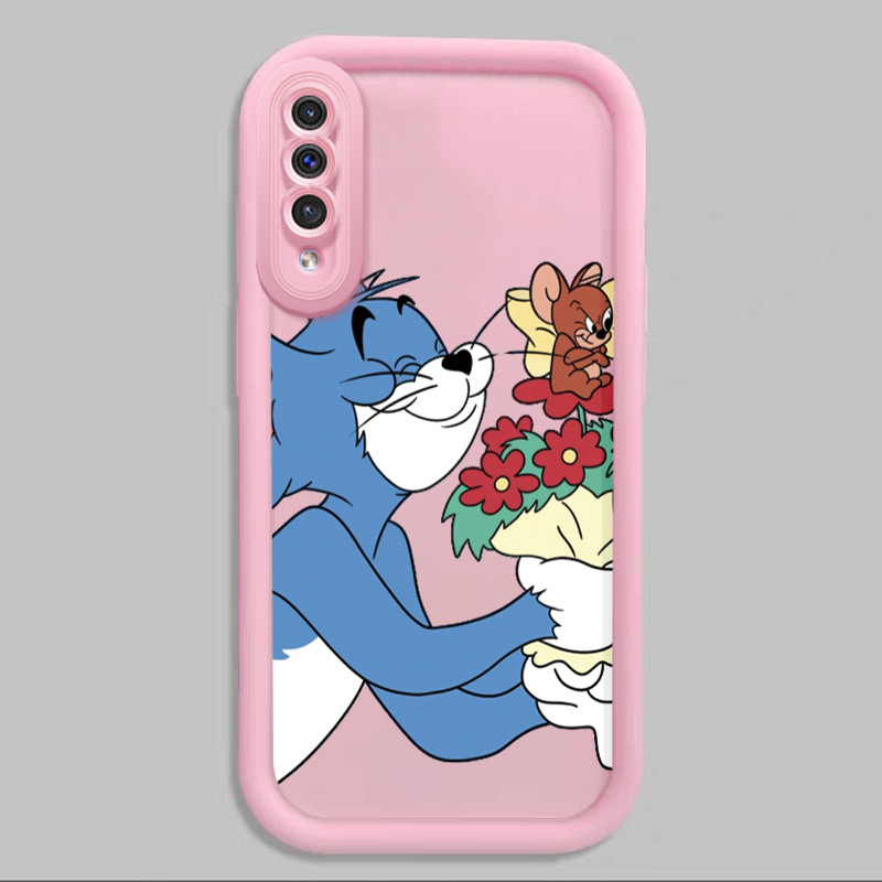 Casing Hp untuk Samsung Galaxy A50 A50s A30s Case Casing HP couple Kucing dan tikus kartun Kasing si
