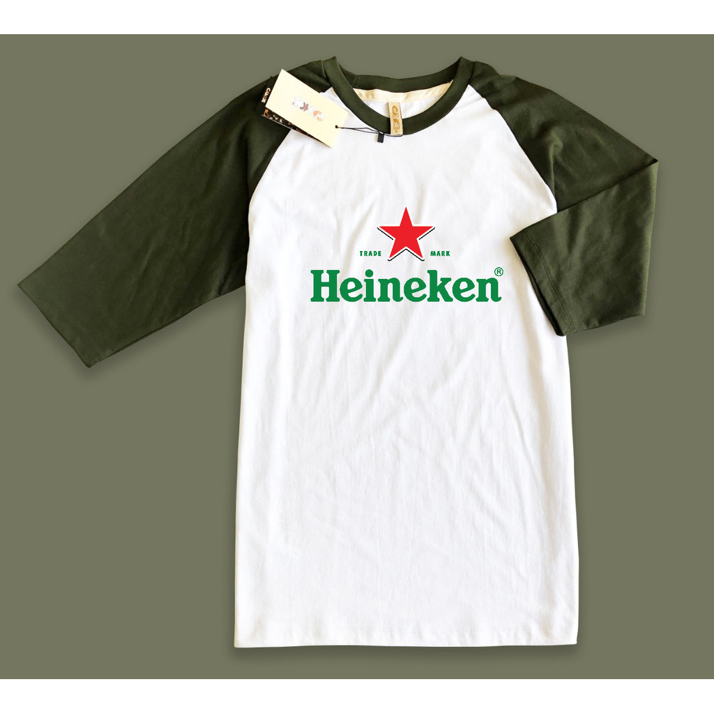 Kaos Raglan Heineken logo