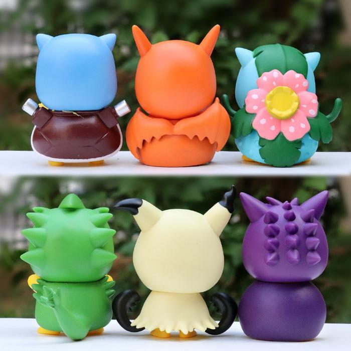 Action Figure Pokemon Pikachu Cosplay - Miniatur Topper Kue Pajangan Mainan Poncho Black Clover Toy