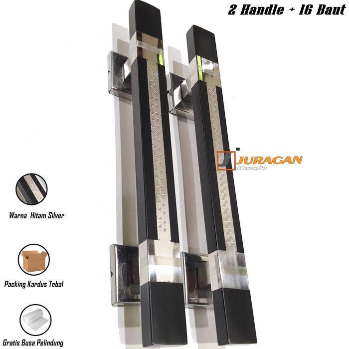 Gagang Pintu 2 Daun 60 Cm - Handle Pintu Hitam Panjang - Tarikan Pintu Minimalis Rumah Mewah