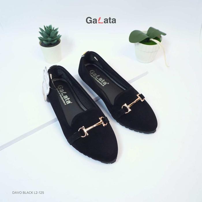 Blackpanda Davo Lancip Flatshoes Wanita Hitam Kerja flat shoes