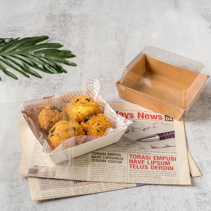 Paper Box Mika KOTAK Cup Box Kotak Roti Donat Paper Tray +Tutup Mika
