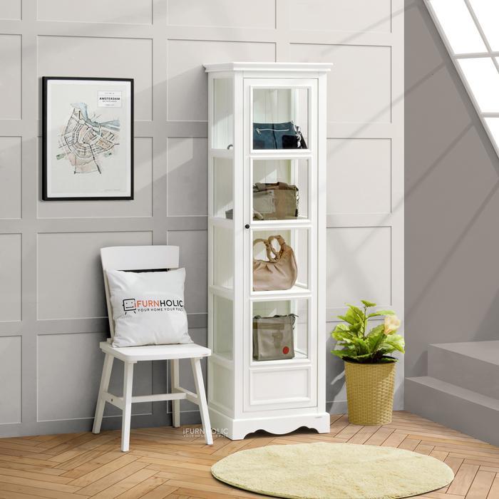 IFURNHOLIC Madelyn Bag Cabinet Lemari Pajangan Kaca Penyimpanan Tas Rak Display Kaca Lemari Kabinet