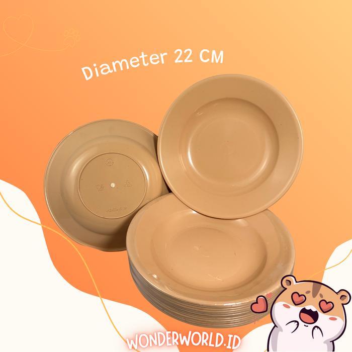 Piring PLASTIK Premium 9 inch (22cm) PP5 ORI CAP AI TEBAL ANTI PECAH Biru Hijau Makan Kitchenware