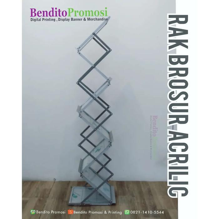 Rak Brosur Aclicic - tempat brosur - standing banner - tripod -booth