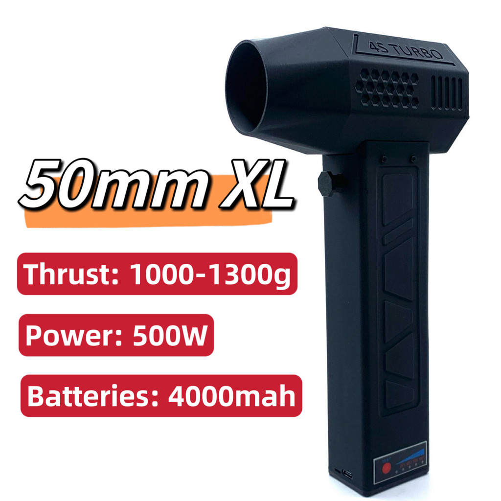 STOK TERBATAS  4S Turbofan 500W High Power Jet Fan 50mm Brushless Motor 1300g Thrust Handheld Dust B