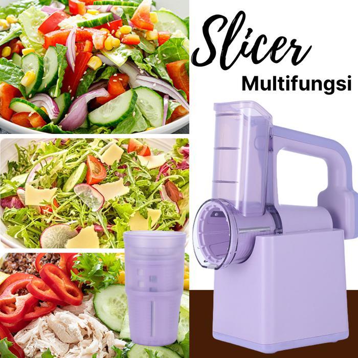 Pemotong Sayur Elektrik Slicer Pengiris Bawang Kentang Kol Alat Salad