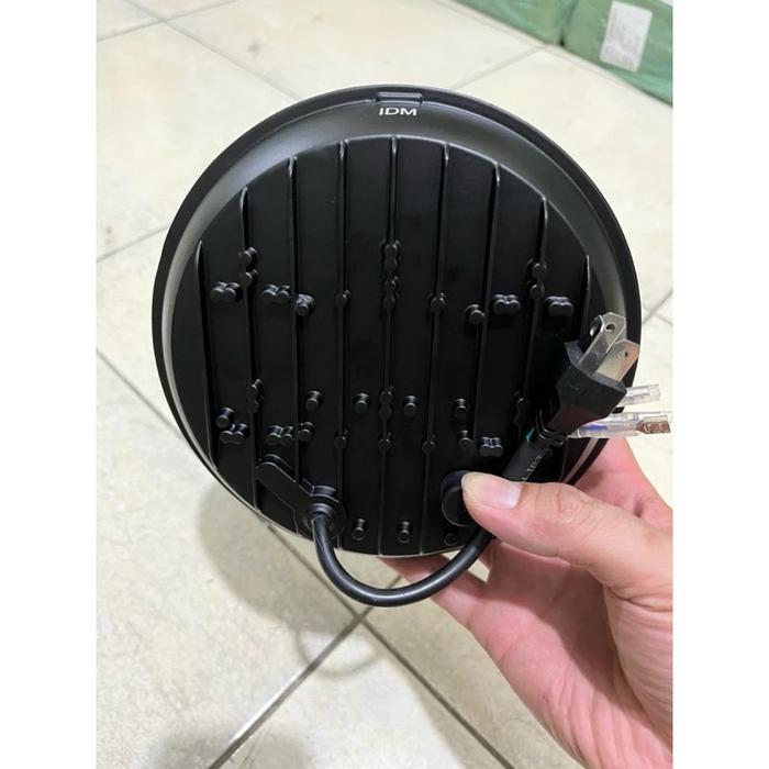 LAMPU PROJECTOR LED DAYMAKER HARLEY 7 INCH JEPP 4 LED HIGH LOW DAYMAKER BULAT UNIVERSAL MOTOR MOBIL