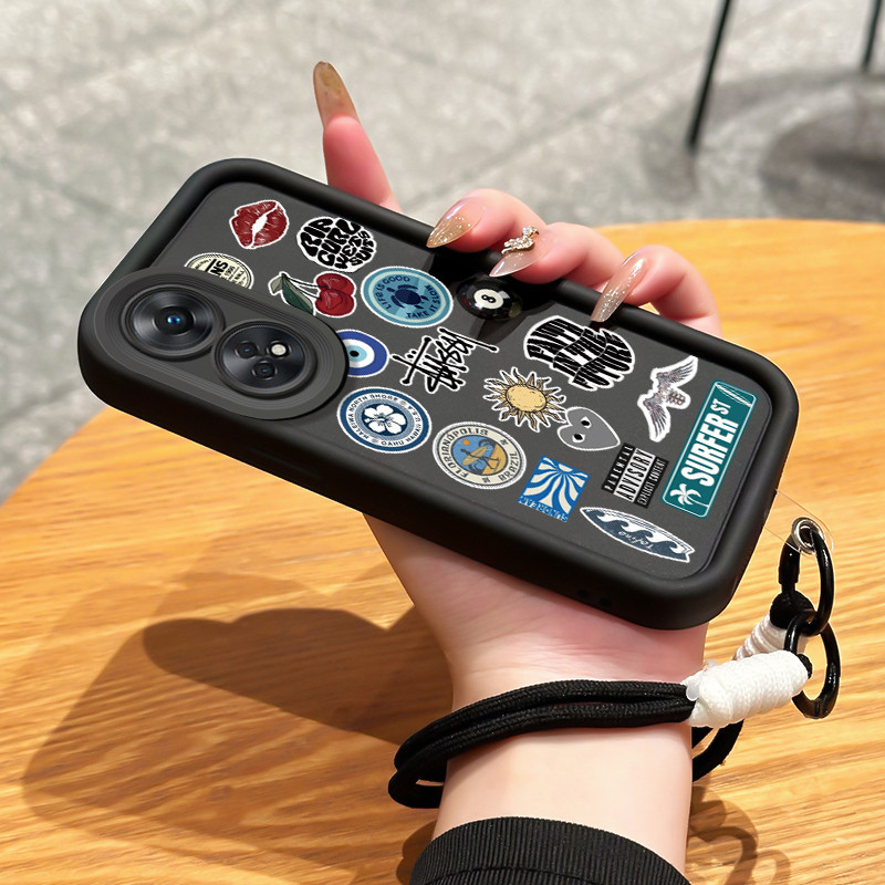 Casing Hp untuk OPPO Reno 8T 4G Case Casing stiker pola Cesing HP pelindung Softcase Silikon Kasing 