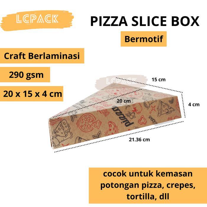 Paper Pizza Slice Box Bermotif Bahan Craft Berlaminasi Dos Crepes Dus Pizza Motif Tortilla