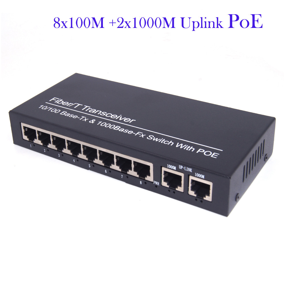 STOK TERBATAS  POE Switch 8 ports 10/100Mbps POE + 2 ports Gigbit Uplink POE Switch for POE IP camer