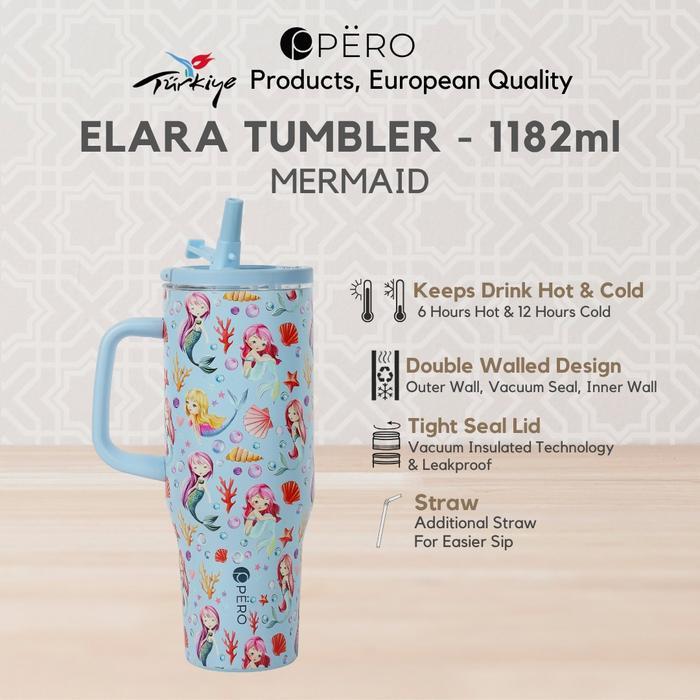 [Exclusive Jordi Onsu] READY - Pero Elara Tumbler 1182 Ml With Handle / Botol Minum Tumbler Vakum