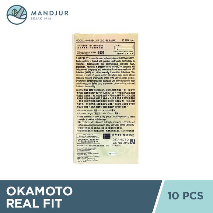 Xoticxquisite Kondom Okamoto 003 Real Fit 10 Pcs