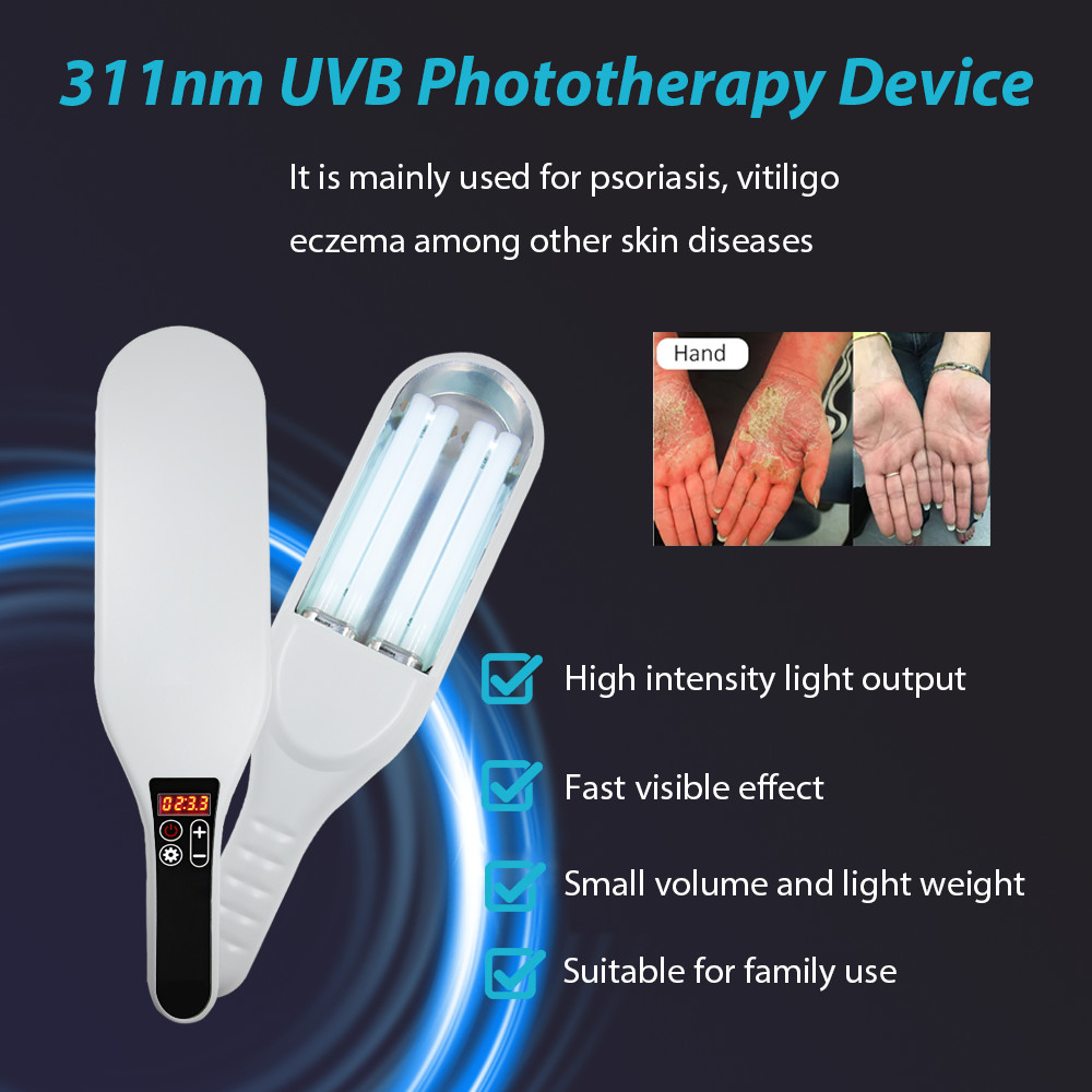 311nm Ultraviolet Phototherapy Instrument Double Lamp UVB Lamp for Vitiligo Treatment Psoriasis Lamp