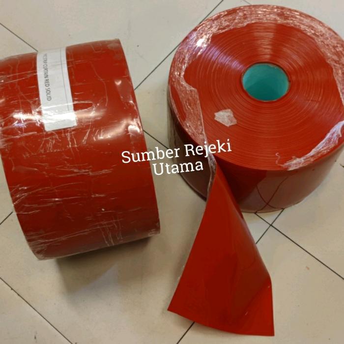 Tirai PVC Curtain Merah / Plastik PVC Curtain Meteran