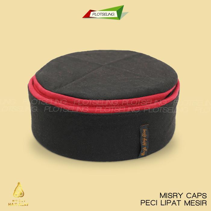 Peci Kopiah Mesir Kain Lipat Habasya Khas Mesir Kain Fit Premium Biru Coklat Hitam Merah Navy Putih