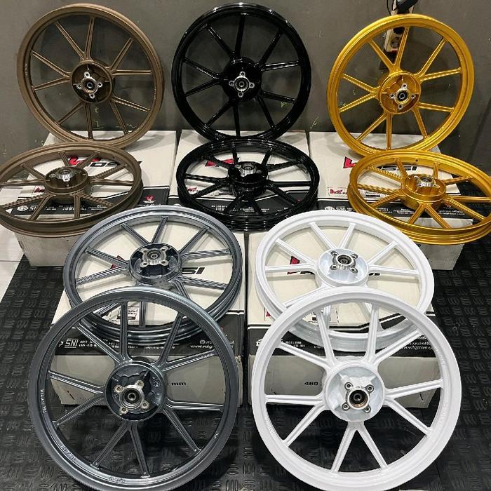 velg vrossi noz gp wheel suzuki satria 2tak double disc - black glossy