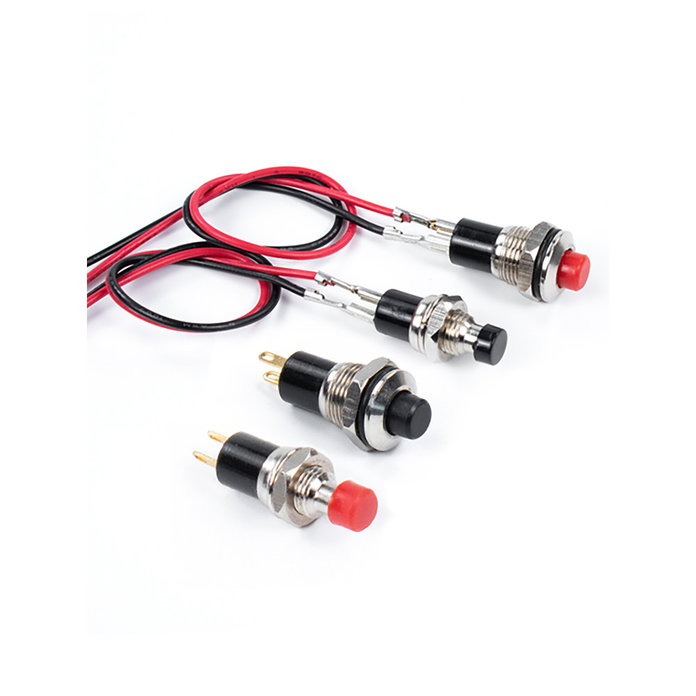 5PCS Mini Round 5mm/7mm/10mm Self-Lock /Momentary Push button Switches FBS-110 1NO1NC Black Red